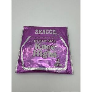 2 Packages. 4 Pair Queen Size Skaggs Knee Highs 8.5-11